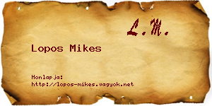 Lopos Mikes névjegykártya